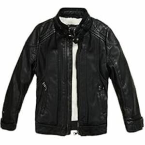 LJYH Boys Winter Pu Leather Jackets Children Velvet Motorcycle Thicken Coats